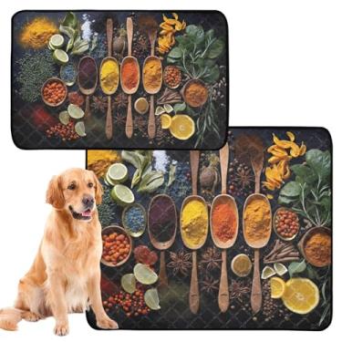 Imagem de Almofadas laváveis para animais de estimação, várias especiarias, vegetais, para animais de estimação, gatos, reutilizáveis, à prova d'água, tapete de cercadinho à prova de vazamento para cães, médio