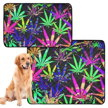 Imagem de Almofadas de urina pretas coloridas neon reutilizáveis para gatos laváveis para cães de estimação tapetes impermeáveis para cães fofos absorventes almofadas de penico para filhotes, médio + grande