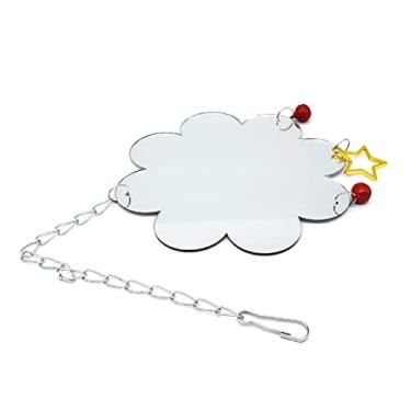 Imagem de BaoFufc Brinquedos de galinha para galinhas, pássaros, balanço, espelho, brinquedo, pendurado, com sinos, pingente de estrela para galo, papagaio, brinquedo de bicar de galinha