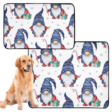 Imagem de TSENQUE Gnomos de Natal, almofadas de xixi, laváveis, para cães, animais de estimação, tapete para gatos, filhotes, tapete absorvente impermeável, cercadinho para cães, pequeno x pacote com 3