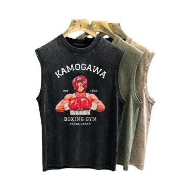 Imagem de Camiseta Regata Oversized Masculina Com Estampa De Anime Hajime No Ipp