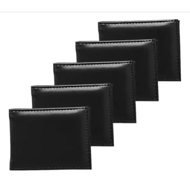 Imagem de Carteira Masculina Slim em Couro Sintético Preta, 11 x 8,5 x 2 cm, Porta Cartões e Notas