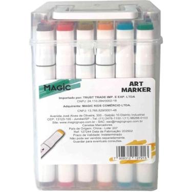 Imagem de Marcador Artístico, Magic Kids, Art Marker, 24 cores, com Estojo, PP