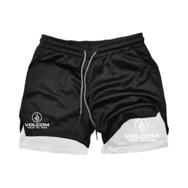 Imagem de Shorts De Corrida Cristã Masculinos VOLCOM Com Estampa 2 Em 1 Para Tre