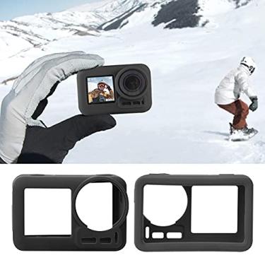 Imagem de GLOGLOW Capa de Câmera para Osmo Action, Capa de Silicone Macio para Osmo Action, de Silicone Macio Com Estojo de Lente, à Prova d'água e Resistente a Arranhões, Várias Cores (Preto)