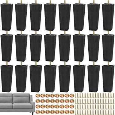 Imagem de TURSTIN 24 peças de substituição de pernas de móveis de plástico de 20 cm pernas de sofá quadradas afuniladas pernas de sofá de meados do século pés para poltronas sofá-cama mesa de centro cômoda