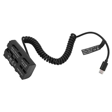 Imagem de GLOGLOW Adaptador de Carregamento Tipo C para Adaptador de Bateria Fictícia NP F550, Cabo de Alimentação de Mola para Monitores e Luzes de Preenchimento, Saída de 8,4 V 2A, Proteção Múltipla,