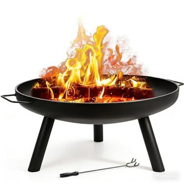 Imagem de 59 * 28 cm, Lareira Externa, Lareira Portatil, Fogueira Portatil, Lareira, Lareira Externa de Jardim, Lareira Braseiro Jardim Ferro Externa Portátil Preta, Preto