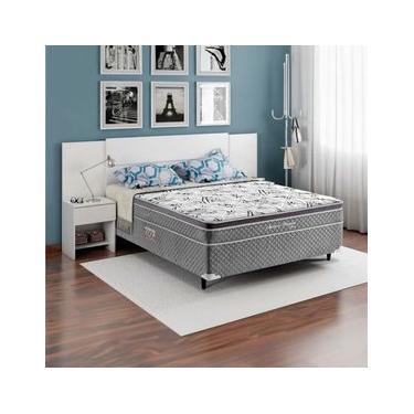 Imagem de Cama Box Conjugada Casal Herval Nature Bambu com Pillow Inn e Molas Bonnel 56x138x188cm - Preta e Cinza