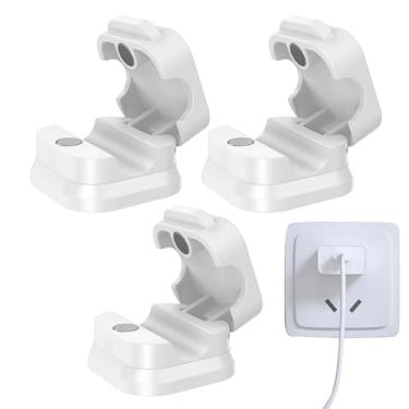 Imagem de Clipes Magnéticos Para Cabos | 3 Peças de Suportes Magnéticos Adesivos para Fios | Organizador De Cabos Para Casa | para Escritório, Cabeceira, Dormitório, Quarto, Casa, Hotel, Apartamento,