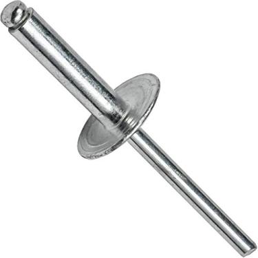Imagem de Fastenere Rebites pop de flange grande - 1/20.3 cm x 3/20.3 cm (50 peças) resistente, extremidade aberta, resistente à corrosão de alumínio, alta resistência à tração e cisalhamento, 4-6 folgas 0,795