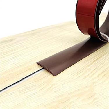 Imagem de GQQGSHOP Tiras de cobertura de piso de 1 m, tiras de transição de piso, barras de limite, tiras de união de piso de perfil de transição de PVC autoadesivas, tira divisória de porta, divisor de piso