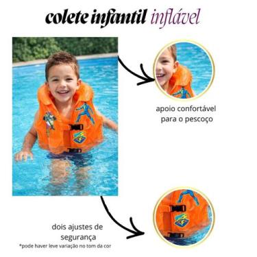 Imagem de Boia Colete Inflável Infantil Piscina Praia Menino e Menina Cor:Laranj