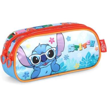 Imagem de Estojo duplo infantil original angel e stitch - LUXCEL, M, Azul