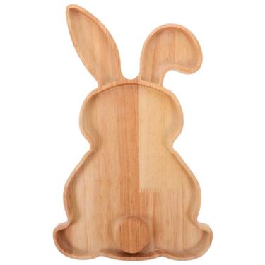 Imagem de Bandeja de coelhinho da Páscoa, decoração de mesa de café, sobremesas, bandeja de madeira, bandeja de frutas de madeira, prato de madeira delicado, bandeja de bolo de madeira, decoração de coelho e