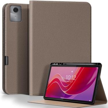 Imagem de XFYKJIN Capa de couro para Lenovo Tab M11 (2023/2024)/K11 LTE/Xiaoxin Pad M11 27.9 cm | Capa protetora premium com suporte de caneta integrado, despertar/hibernar automaticamente, vários ângulos de