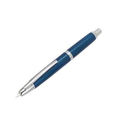 Imagem de FUKUZL Caneta tinteiro metal pérola azul prensa ouro rosa design padrão ponta EF F canetas de tinta para escrever materiais escolares canetas presentes (05, EF (0,4 mm))