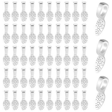 Imagem de Mozeat Lens 100 unidades de cordões de joias para pingentes, prata, cola, para pingentes, pequenos pingentes, colheres, colheres, colares, ovais, joias, cola, brinco, para artesanato faça-você-mesmo