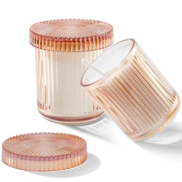 Imagem de rejomiik Dispensador de suporte de vidro Qtip pacote com 2, potes de boticário de banheiro com tampas, acessórios de maquiagem organizador de armazenamento para cotonetes, bolas de algodão, almofadas