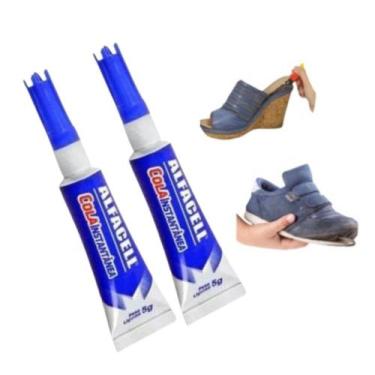 Imagem de kit 2 cola sapato sandália instantânea madeira metal cola tudo - alfac