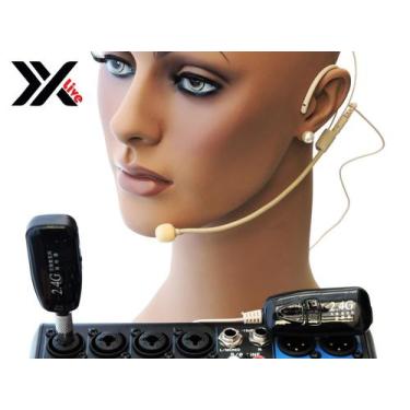 Imagem de Microfone de Cabeça sem Fio Headset com Transmissor e Receptor 2.4G XX