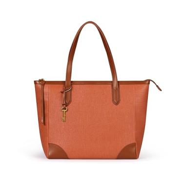 Imagem de BRASS TACKS Leathercraft Bolsa feminina de couro para mulheres 16L bolsas de viagem de grande capacidade bolsas de ombro senhoras, laranja tangerina