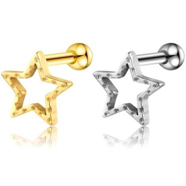 Imagem de LOMISS PIERCING BARBELL AÇO CIRÚRGICO PVD ESTRELA VAZADO 1,2X8 (AÇO)