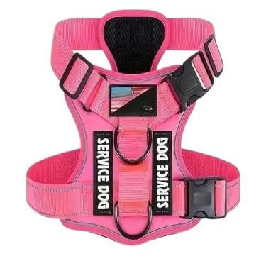 Imagem de Peitoral Com Regulagem Coleira Refletiva Cachorro Porte Medio e Grande Reforcado Confort Ajuste(Rosa,G (L))