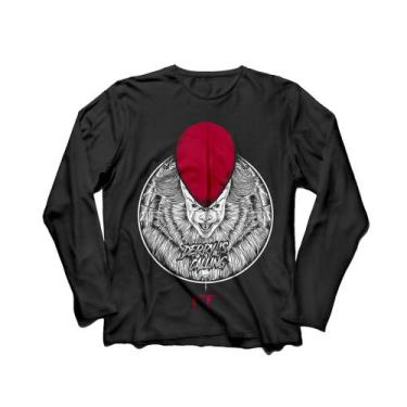 Imagem de Camiseta Manga Longa Feminina It, A Coisa Pennywise, Preto, GG