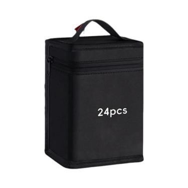 Imagem de Bolsa De Armazenamento Para Canetas Marcadoras Em Lona Preta De Grande