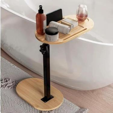 Imagem de Mesa lateral ajustável para sofá, mesa para laptop, mesa de cabeceira multifuncional.