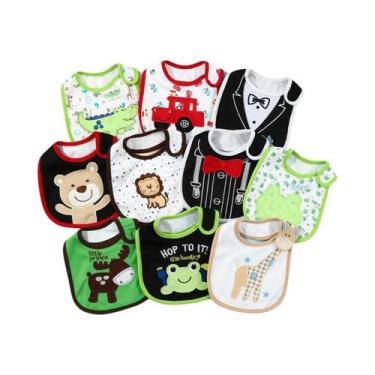 Imagem de Conjunto De Babadores Impermeáveis Para Bebês (Menina E Menino) - 5 Pe