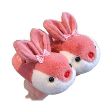 Imagem de Pantufas De Inverno Para Meninas Com Estampa De Coelho Em Algodão Aque