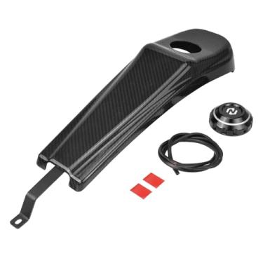 Imagem de NICECNC Tampa de tanque com painel de inserção compatível com Harley Electra Glide Police FLHTP 2019-2020, Road Glide FLTRX 2016-2023, Street Glide 115º aniversário FLHX 2018, preta