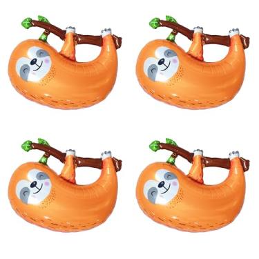 Imagem de 4 balões de preguiça/decoração fofa de preguiça pendurada de 78,7 cm/para Dia Internacional da Preguiça/Relâmpago de Zootopia/Aniversário de Animais e Jungle Kids