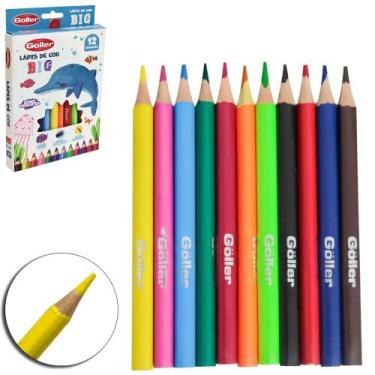 Imagem de Lápis de Cor Jumbo / Big Triangular  12 Cores Vibrantes - Daiwa/Goller