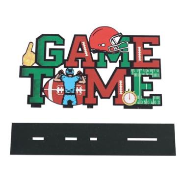 Imagem de Placa de centro de mesa de futebol para decoração de mesa - Placa de futebol para festa de jogos, decoração de casa, suprimentos