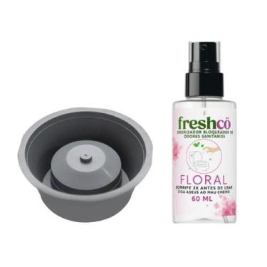 Imagem de Kit Anti Odor 1 Ralo Adaptador + 60ml Freshco Odorizador Sanitario - A