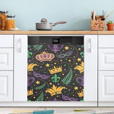 Imagem de ATTX Capa magnética para lava-louças de baile de máscaras de carnaval | Adesivo decorativo de eletrodomésticos de 58,4 cm x 66 cm para armários domésticos e eletrodomésticos (203)