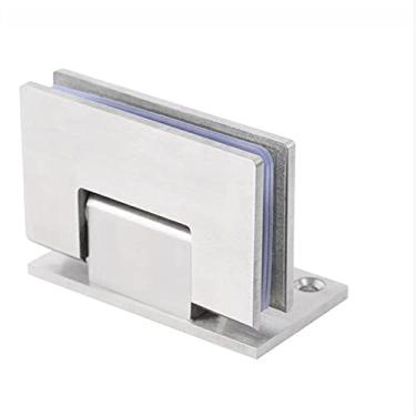 Imagem de Dobradiça de porta de vidro 90 graus armário vitrine dobradiça de porta de armário braçadeira de vidro aço inoxidável sólido clipe de banheiro dobradiça de banheiro cerniera