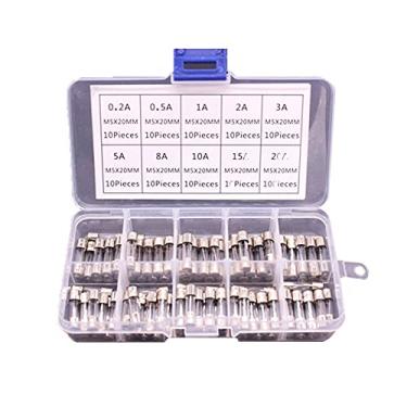 Imagem de Fuse Kit de 100 peças/caixa 0,2A-20A 5x20 mm Kits de fusíveis DIY Fusíveis de tubo de vidro de sopro rápido para utensílios domésticos