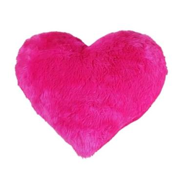 Imagem de Almofada de Pelúcia Coração Decorativa | Almofada Romântica Presente 40x35cm (Pink)