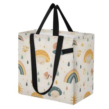 Imagem de SEHANY Sacola de compras reutilizável de cogumelo herb com alças reforçadas, bolsa de compras de lona dobrável à prova d'água de grande capacidade para viagem, cozinha, praia