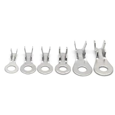 Imagem de 100 peças M3 M4 M5 M6 M8 M10 anéis terminais de crimpagem de cobre terminais de crimpagem de cabo conector de fio não isolado kit sortido (8, M8 8,2 mm)