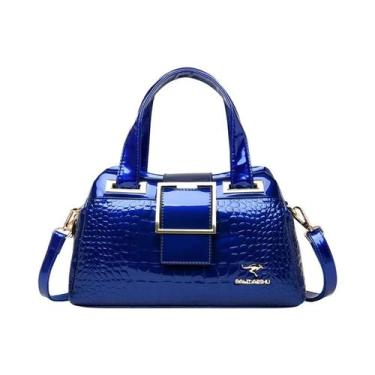 Imagem de Bolsa Tote De Designer Com Padrão De Crocodilo De Grande Capacidade, B