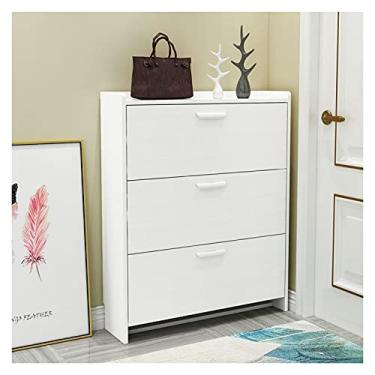 Imagem de Prateleira de sapatos Armários de sapatos Armazenamento de porta doméstica ultrafino 17 cm Organizador de sapatos Simplicidade moderna Shoerack grande espaço sapateira de madeira maciça organizador de