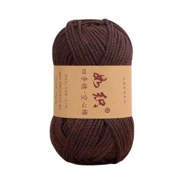 Imagem de Linha De Lã De Crochê 100g 85M 65% Algodão Feita À Mão Para Tricô E Ma