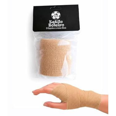 Imagem de Bandagem Fita Elástica Adesiva Esportiva Autoaderente 5x4,5mts (Bege)