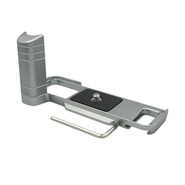 Imagem de SZZCNOX X-E5 Punho em forma de L de metal, liga de alumínio, suporte L para câmera Fujifilm X-E5 XE5 com suporte para sapata fria e furos de parafuso de 1/10.2 cm, placa de liberação rápida integrada
