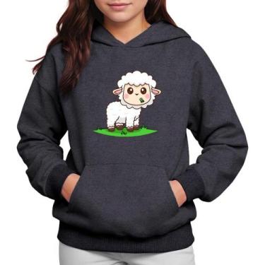 Imagem de Moletom Infantil Canguru Menina Algodão Estampa Ovelha - Samcro, 4, Ch